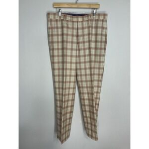 G-Mac Kartel Mens Plaid Flat Front Golf Wool Trousers Pants Sz 36 EUC